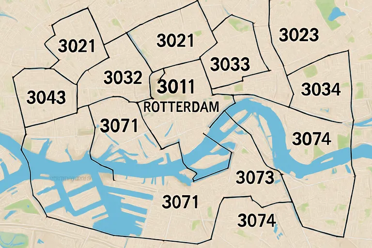 Belangrijke postcodegebieden in rotterdam